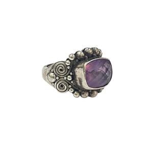 Suarti Amethyst & Sterling Silver 925 BA Boho Chunky Statement Ring Sz 8.5-8.75